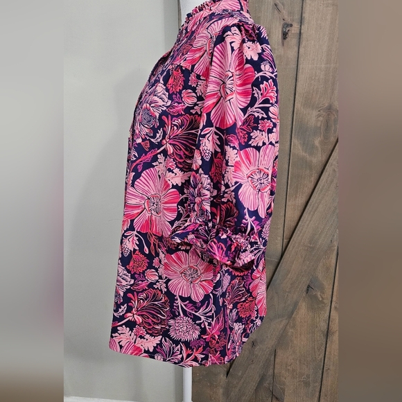 MICHELLE MCDOWELL Marlowe Top In High Tea Pink/purple Multi. Size Med NWT - Picture 13 of 14